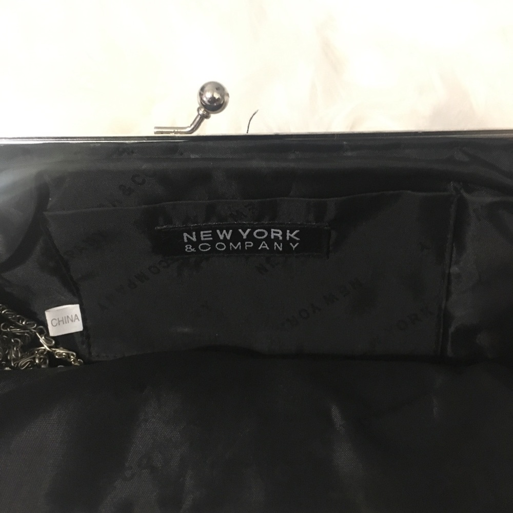 New York & Company black beaded clutch - Picture 2 of 4